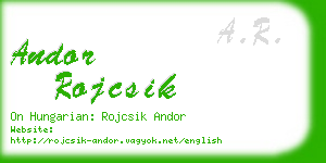 andor rojcsik business card